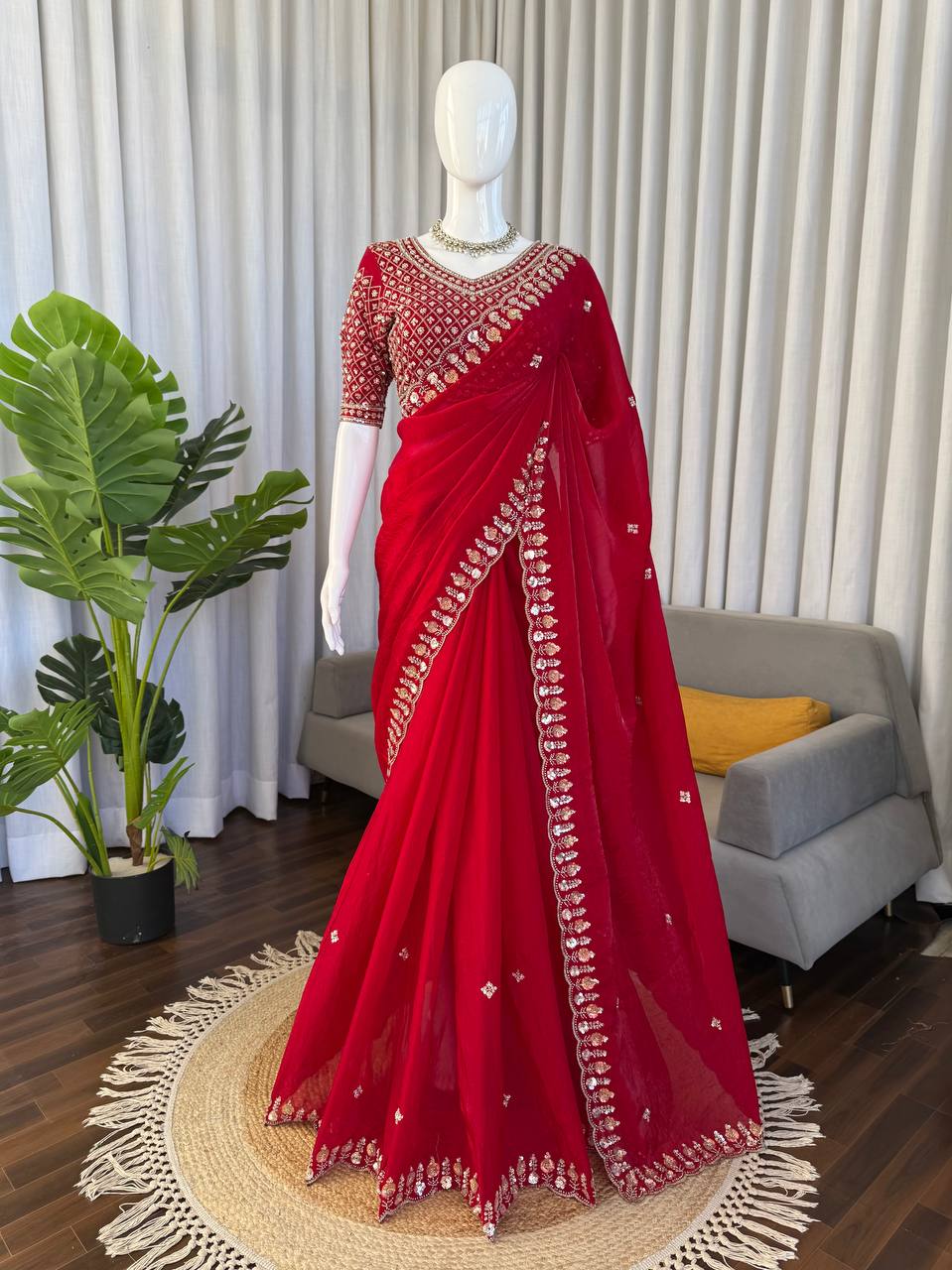 Ruby Radiance Saree