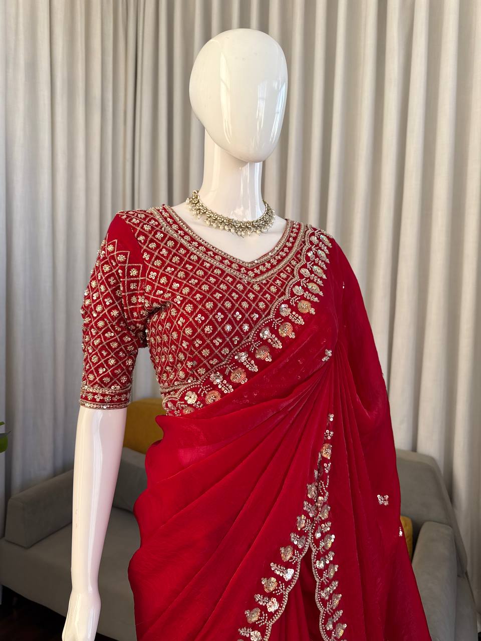 Ruby Radiance Saree