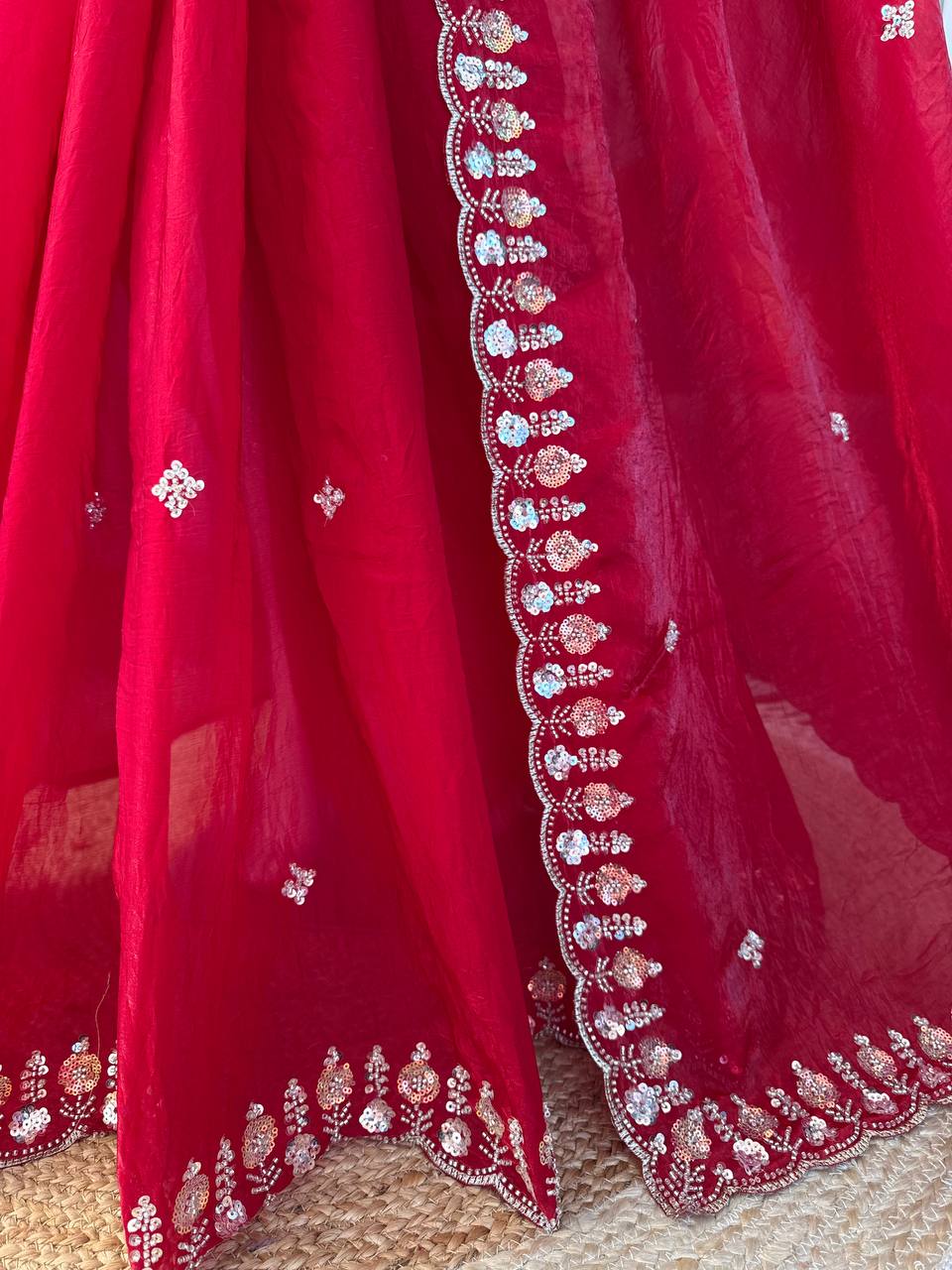 Ruby Radiance Saree
