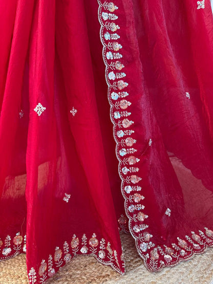 Ruby Radiance Saree