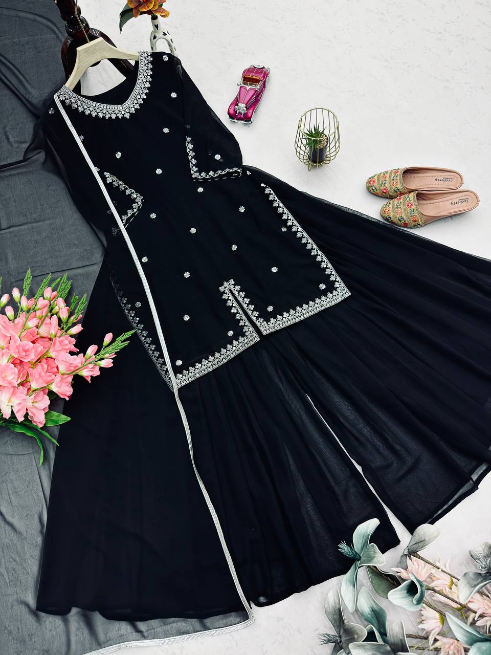Midnight Zariya Sharara Set - Kurtikala