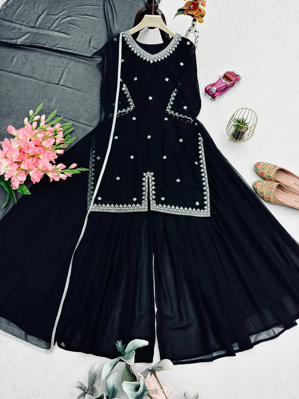 Midnight Zariya Sharara Set - Kurtikala