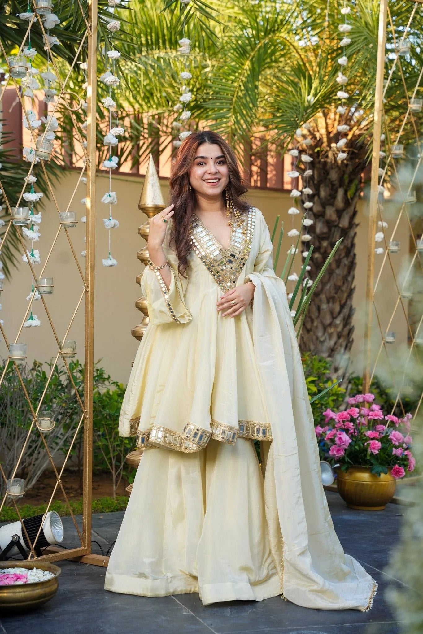 Ivory Noor Palazzo Set - Kurtikala