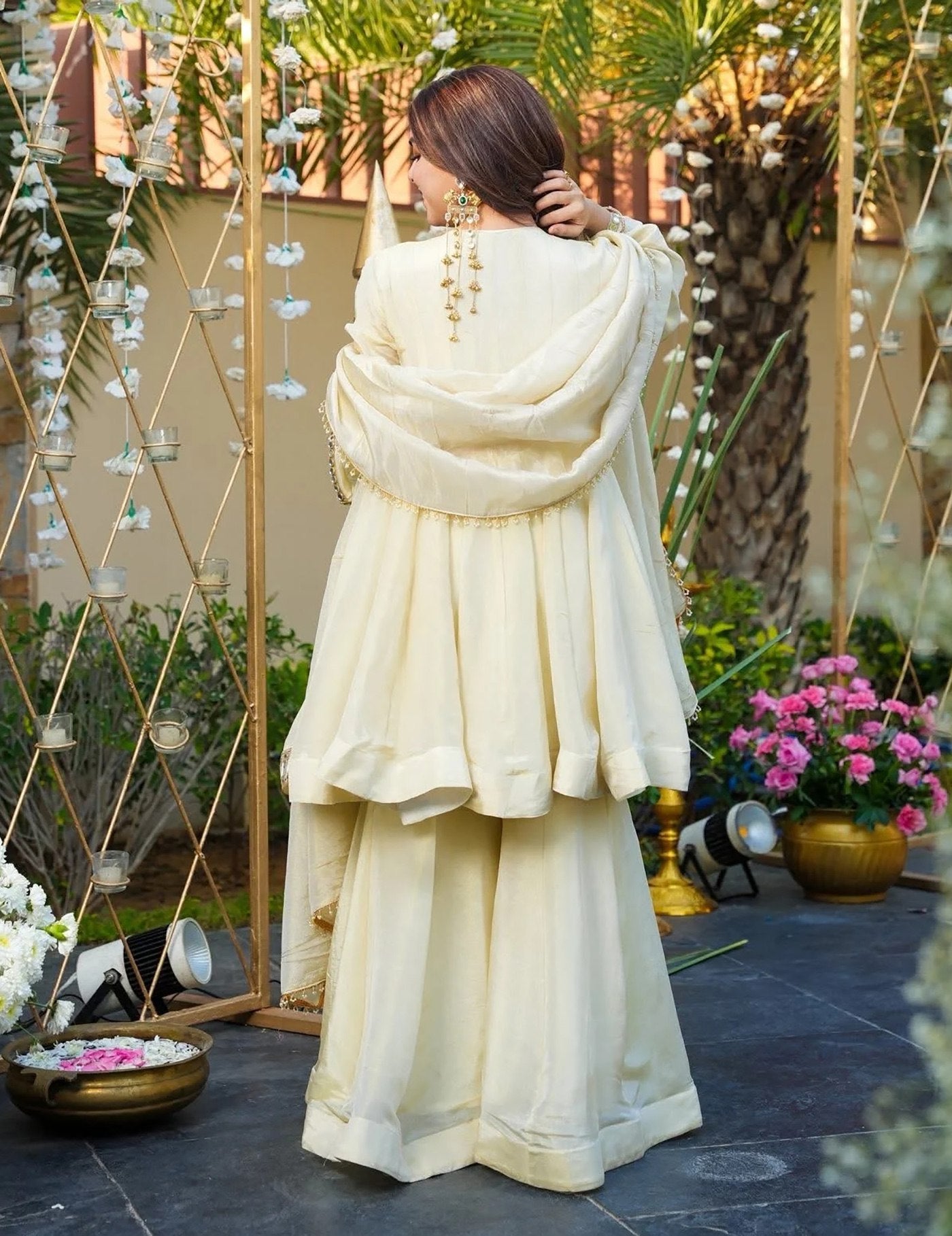 Ivory Noor Palazzo Set - Kurtikala