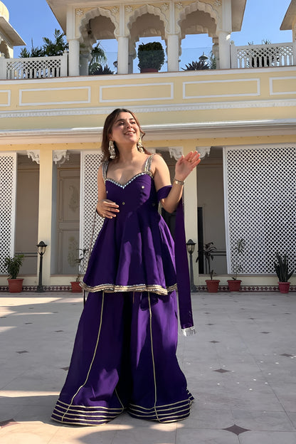 Velvet Aura Sharara Set