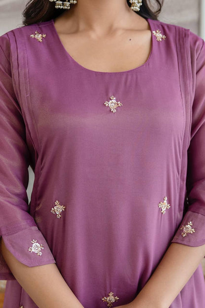 Meher Peach Cord Set - Kurtikala