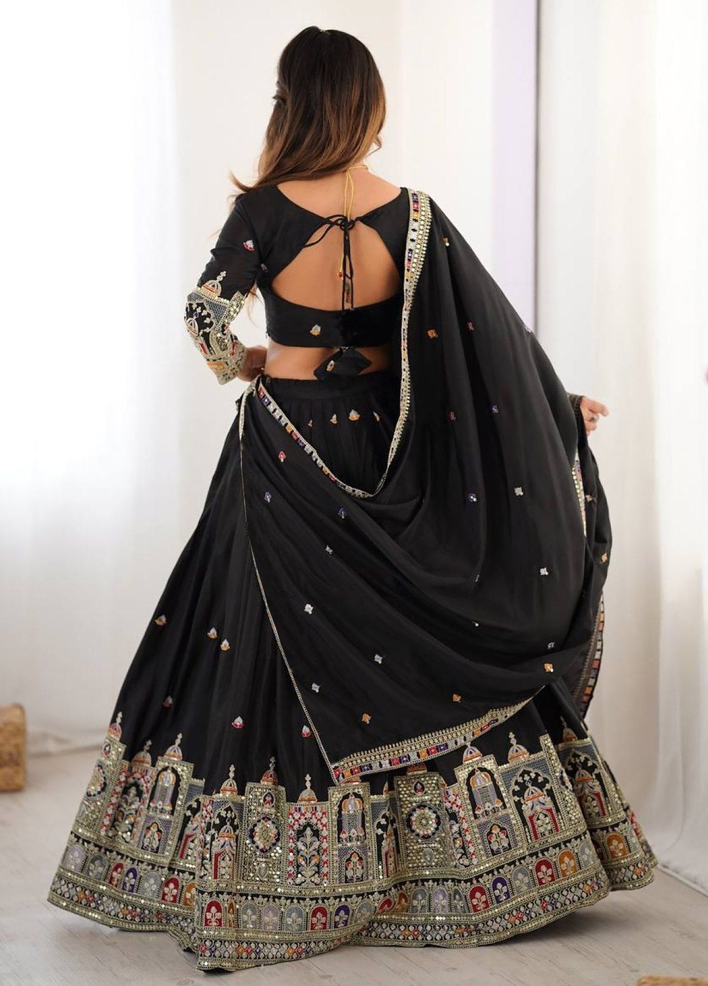 Noor Mahal Black Lehenga Set
