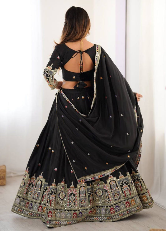Noor Mahal Black Lehenga Set