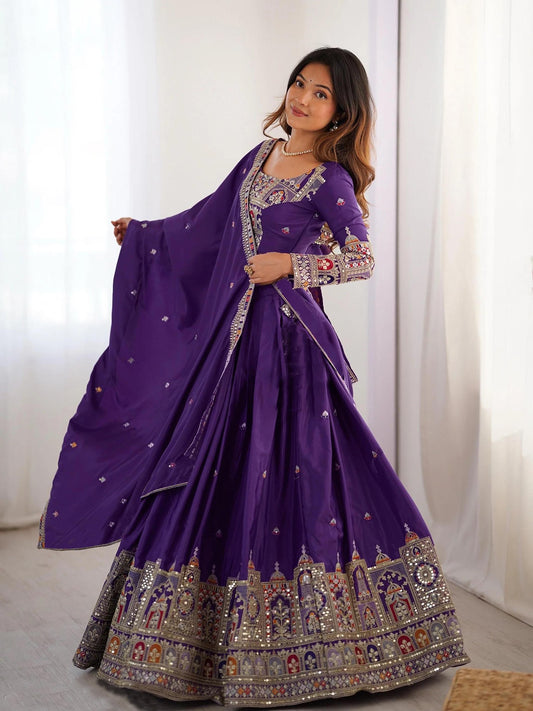Zohra Purple Lehenga set
