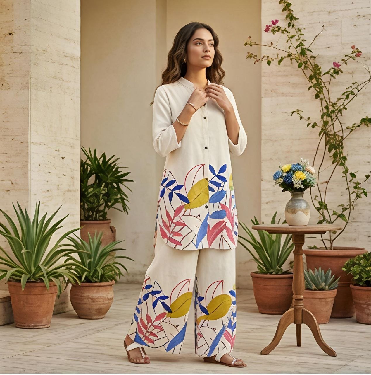 Botanical Breeze Cotton Cord Set - Kurtikala