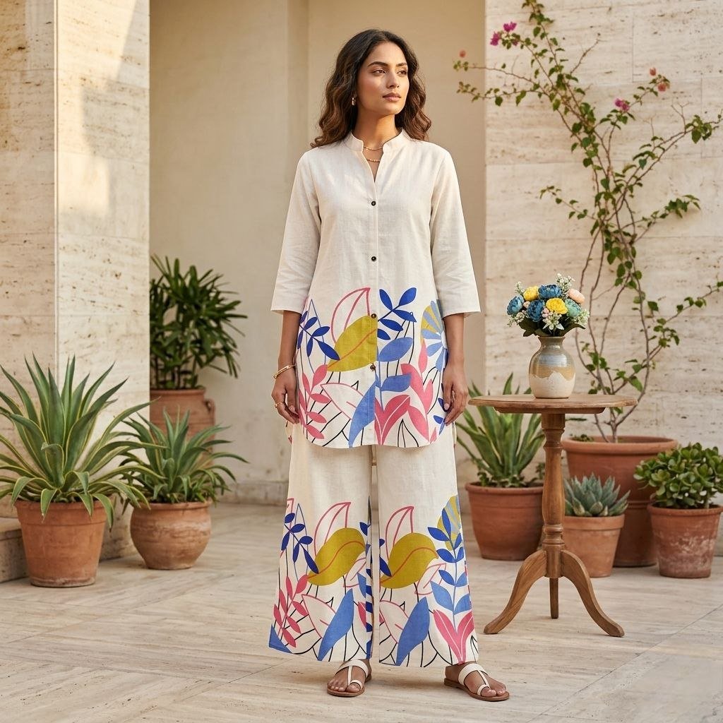 Botanical Breeze Cotton Cord Set - Kurtikala