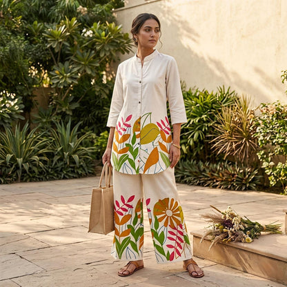 Leaf Garden Cotton Coord Set - Kurtikala