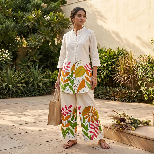 Leaf Garden Cotton Coord Set - Kurtikala