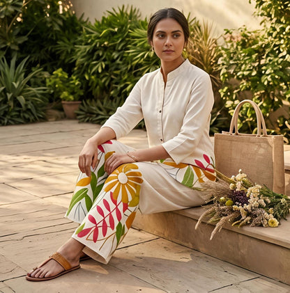 Leaf Garden Cotton Coord Set - Kurtikala